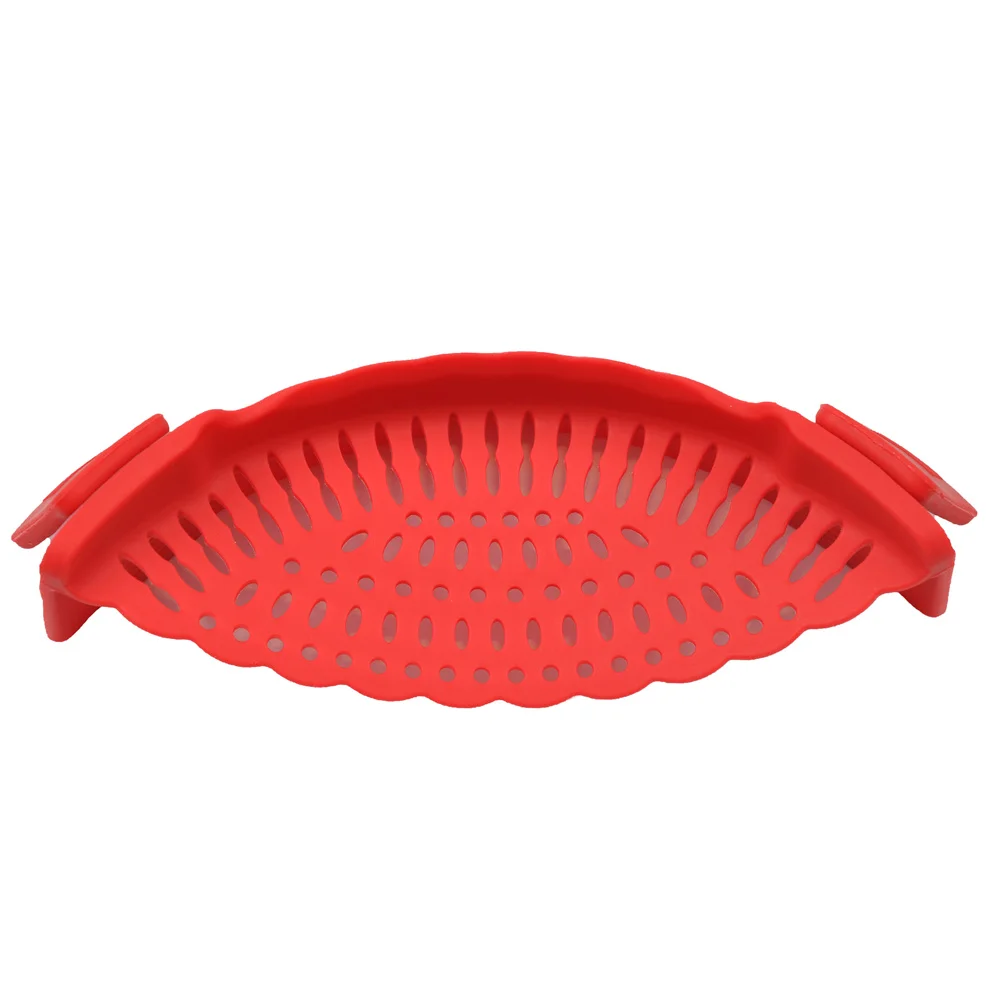 Draining Pot Foldable Clip-on silicone Hands-free Colander Pot  Kitchen Lfgb Food Strainer