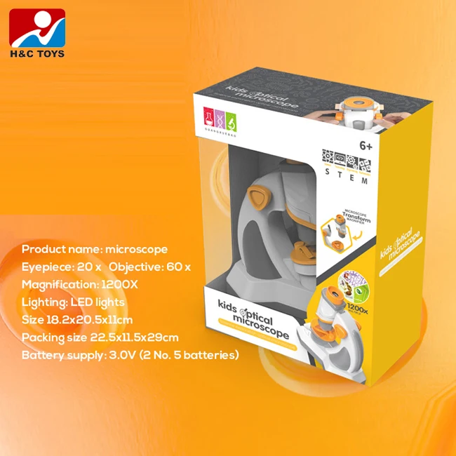 Biological microscope for children educational science magnifying glass toy 1200X kids microscope