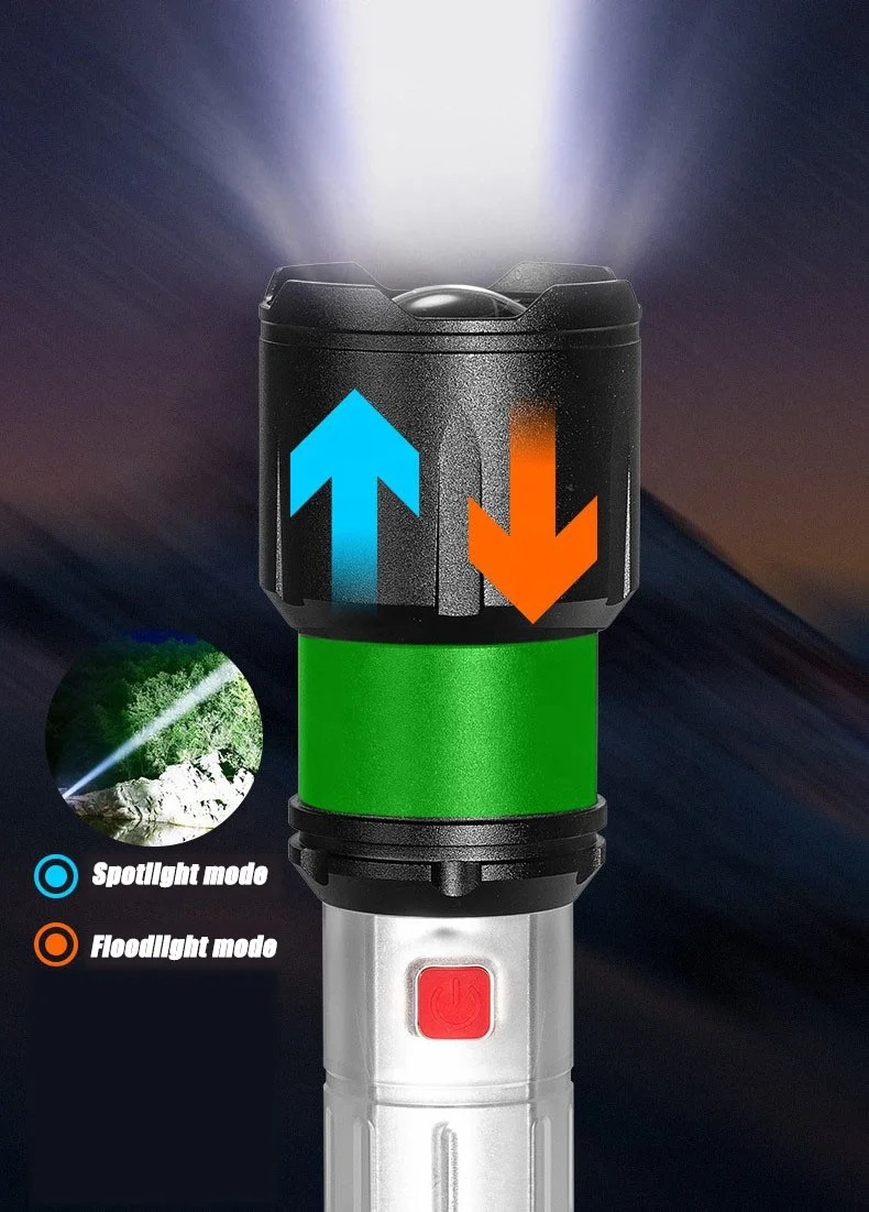 Strong light long-range ultra bright flashlight household self-defense small portable multi-functional outdoor camping light