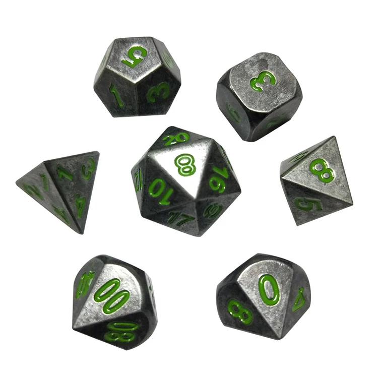 Metal roll plated dice DND run dice multi-sided dice board game run reunion game props