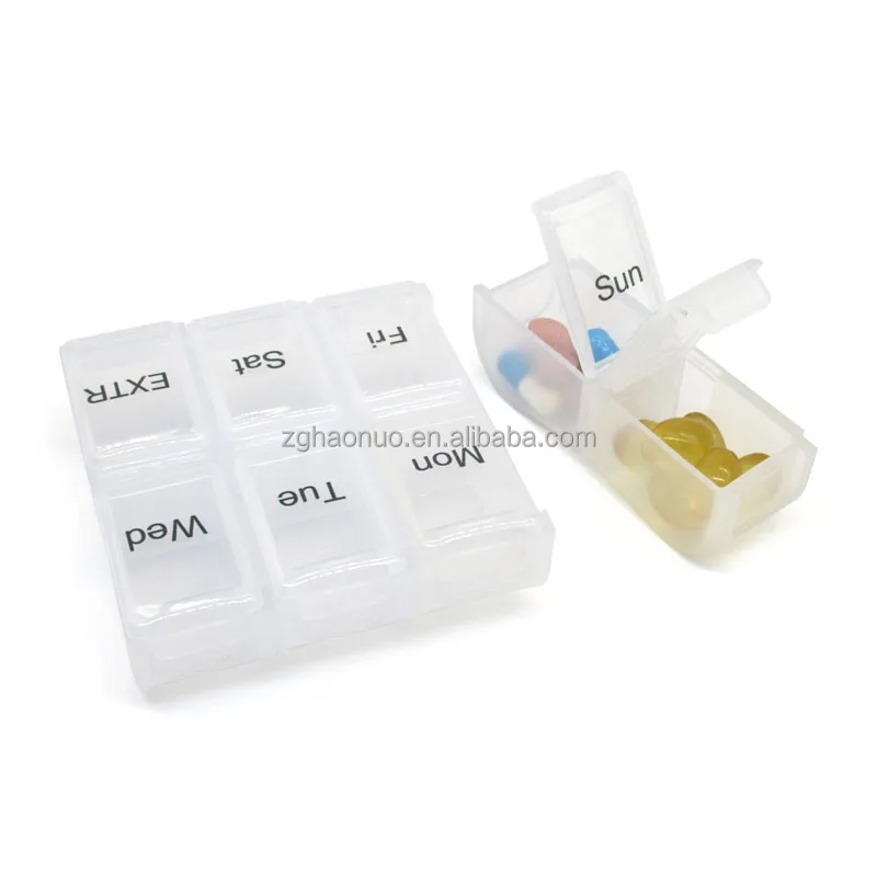 Portable 8-cell drug classification storage box Transparent pill storage box