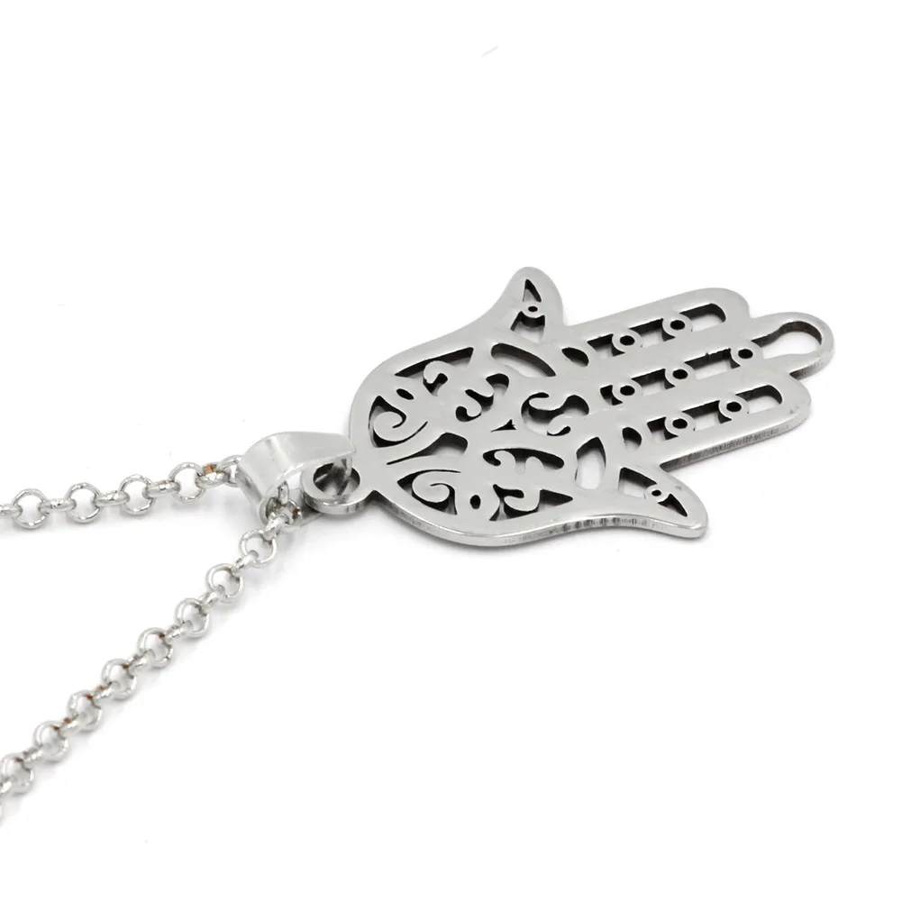 Manufacturers supply stainless steel hollow palm necklace stainless steel jewelry