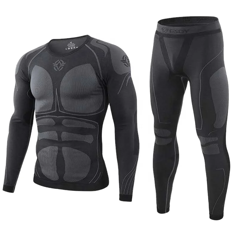ESDY Outdoor Training Thermal Underwear Sports Fitness Clothes Functional Warm Inner Wear for Men
