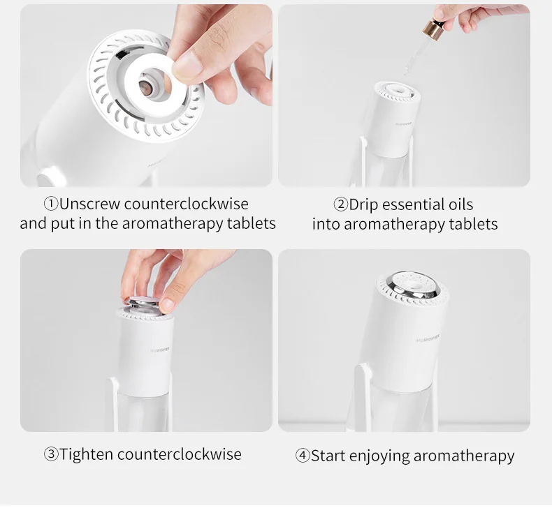 2021 Hot Selling Portable Mini Essential Oil Diffuser USB Ultrasonic Cool Mist Anion Air Purifier Humidifier with LED Light