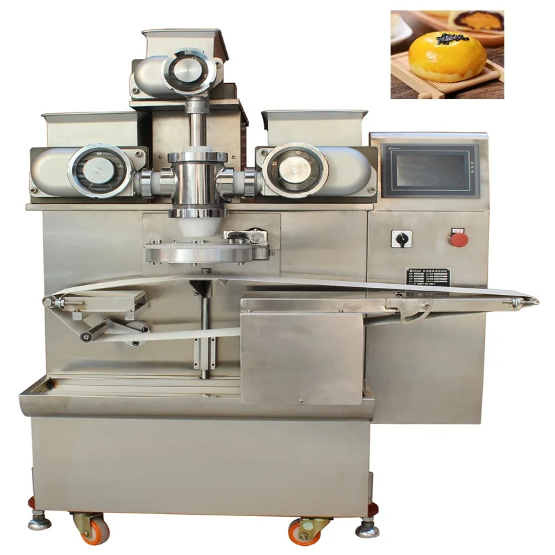 With prinkle Sesame Machine Automatic egg yolk puff cake stuffed pastries making production line