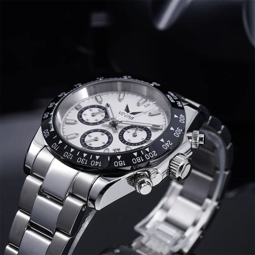 Business Luminous Small Three Needle Ceramics Bezel Brown Dial With Calendar Montre Original Homme Oem Brand Mens Watch 2024