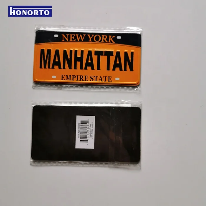 2021 Home Decor Custom Souvenir Metal Embossed License Plate USA Fridge Magnet