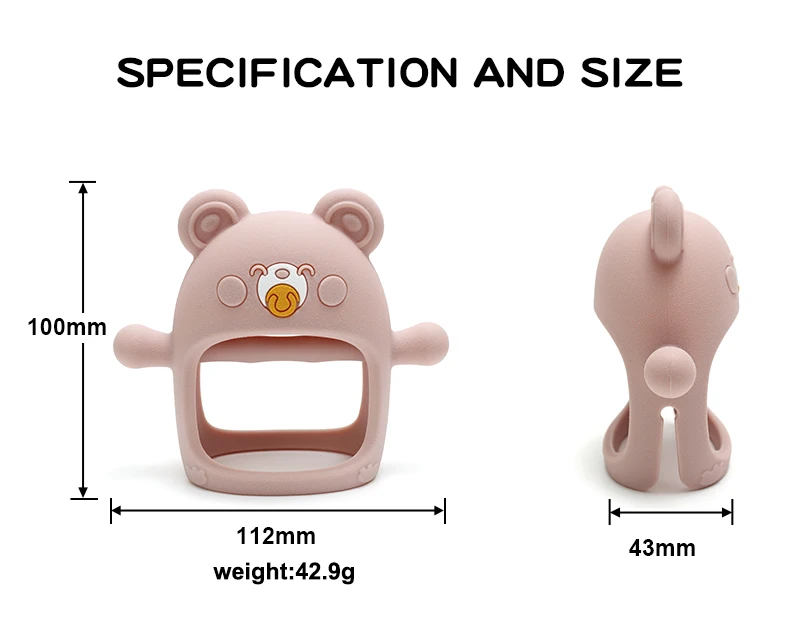 safe baby teether toy silicone baby animal teether mitten glove never drop teether baby educational toys