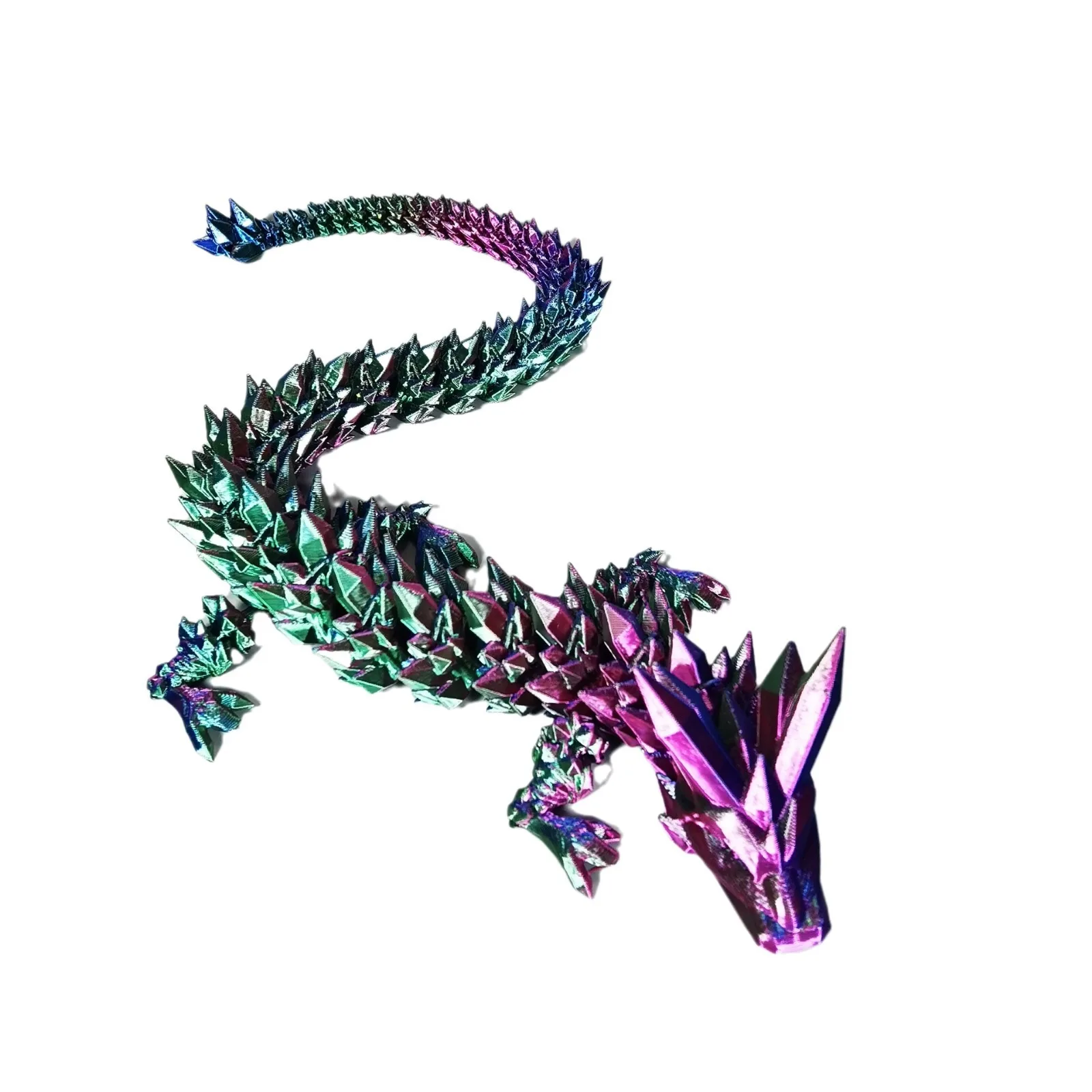 42cm Long Multi-color Articulated Dragon 3D Printed Crystal Egg Fidget Toy for Kid Creative Ornaments