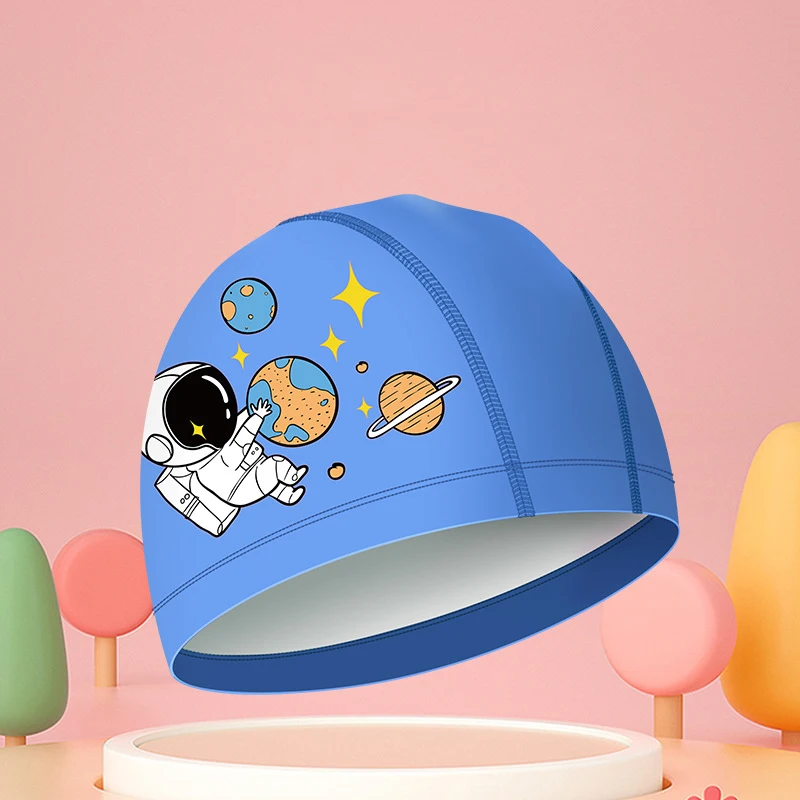 Kids Swim Cap High Elastic Waterproof Swim Bath Cap Cute Cartoon Style Swim Hat For Boys And Girls