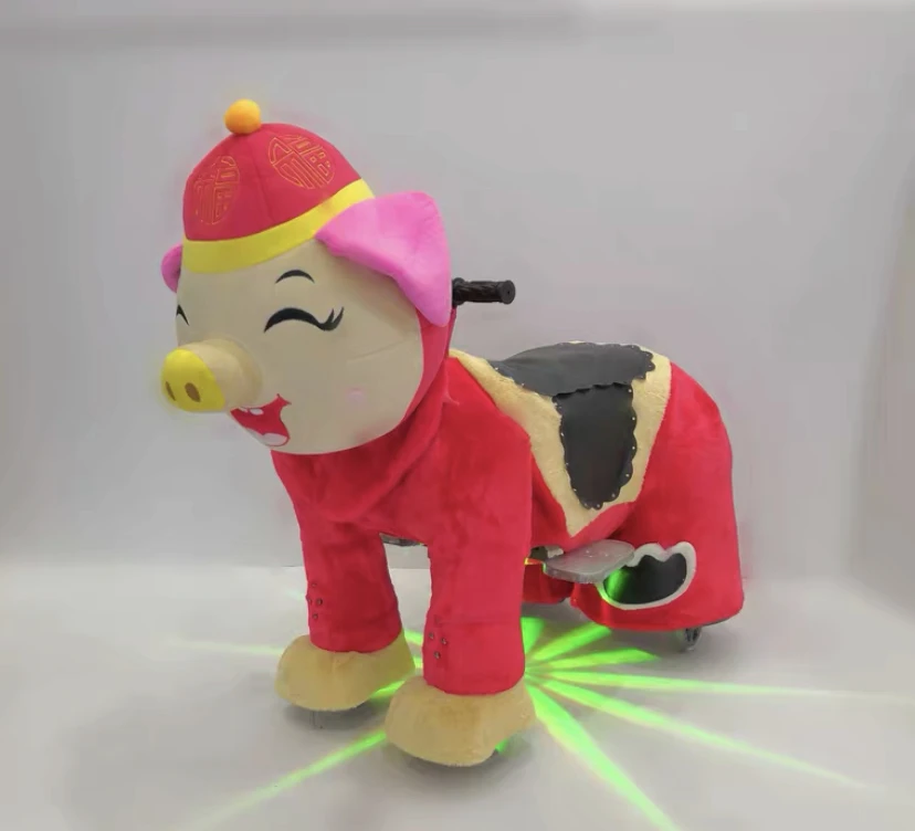 Small 72cm Plush Action Giddy Up Ride On Toy Rocking Walking Mechanical Horse Animals On Wheels Simulator For Sale Kids