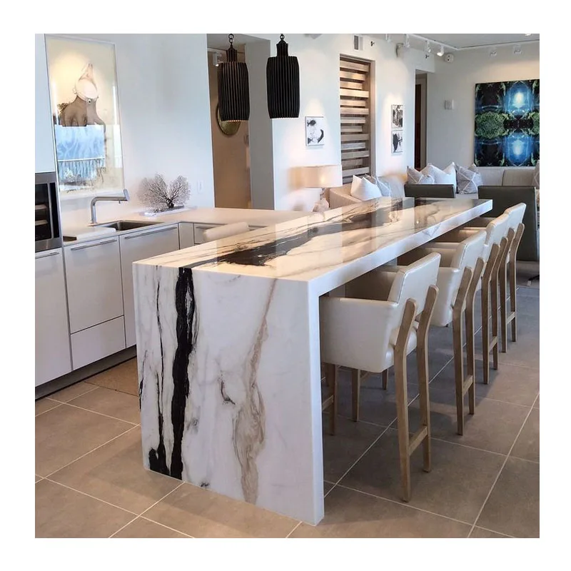 High Quality 3CM High Polished Nactural Glacier Marble White and Black Veins marble Slab