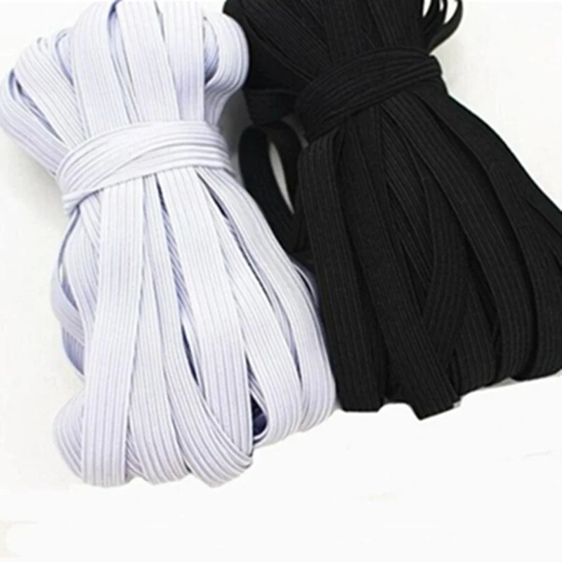 Wholesale Factory Custom 10mm-100mm White and Black Rubber Elastic Band Webbing