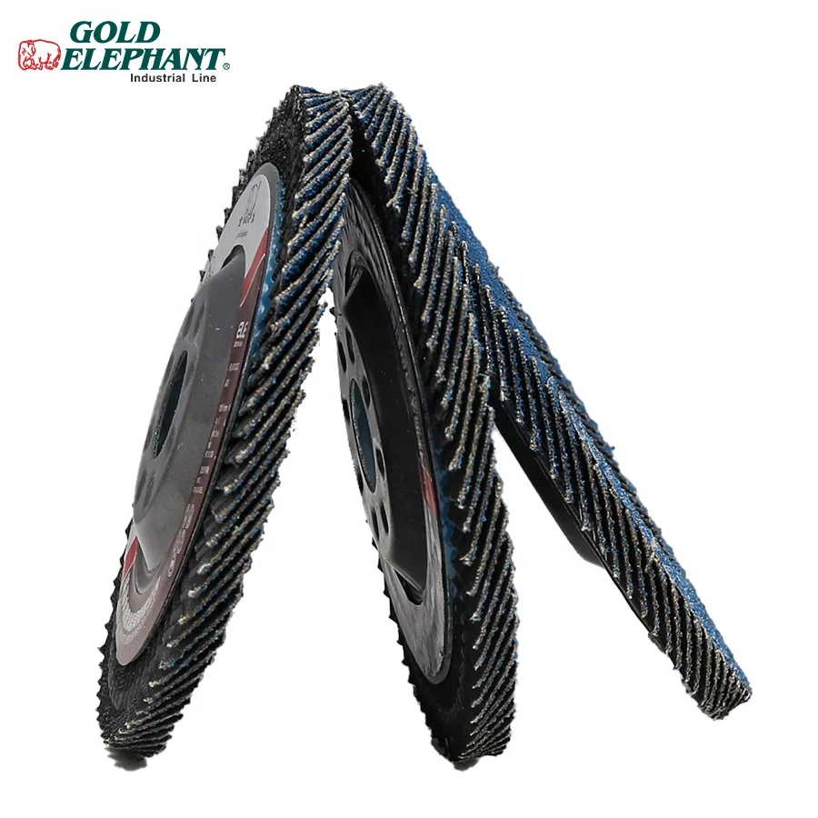    Gold Elephant buffing flap wheel 4 inch 100mm flap disco for  metal and stainless steel 