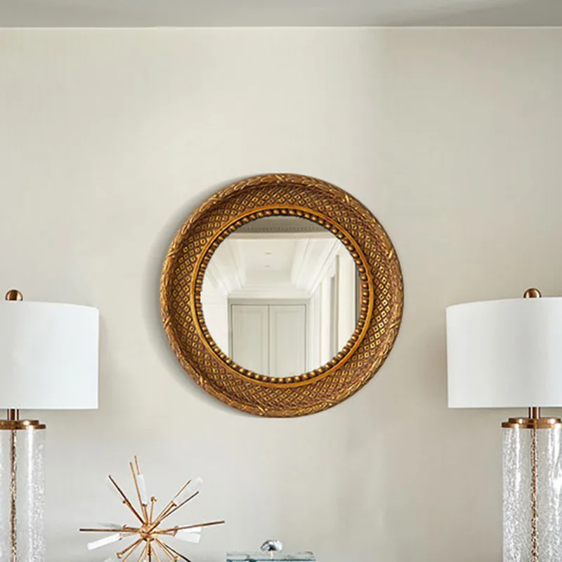 Custom Decorative Wall Hanging Gold Picture Frame Round Retro Baroque Golden Creative Photo For Wedding Party