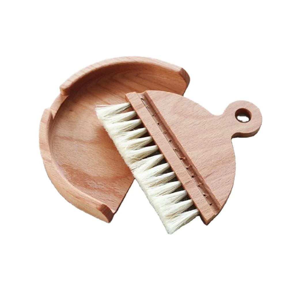 AZ hot selling houseware natural mini wooden brush and dustpan set