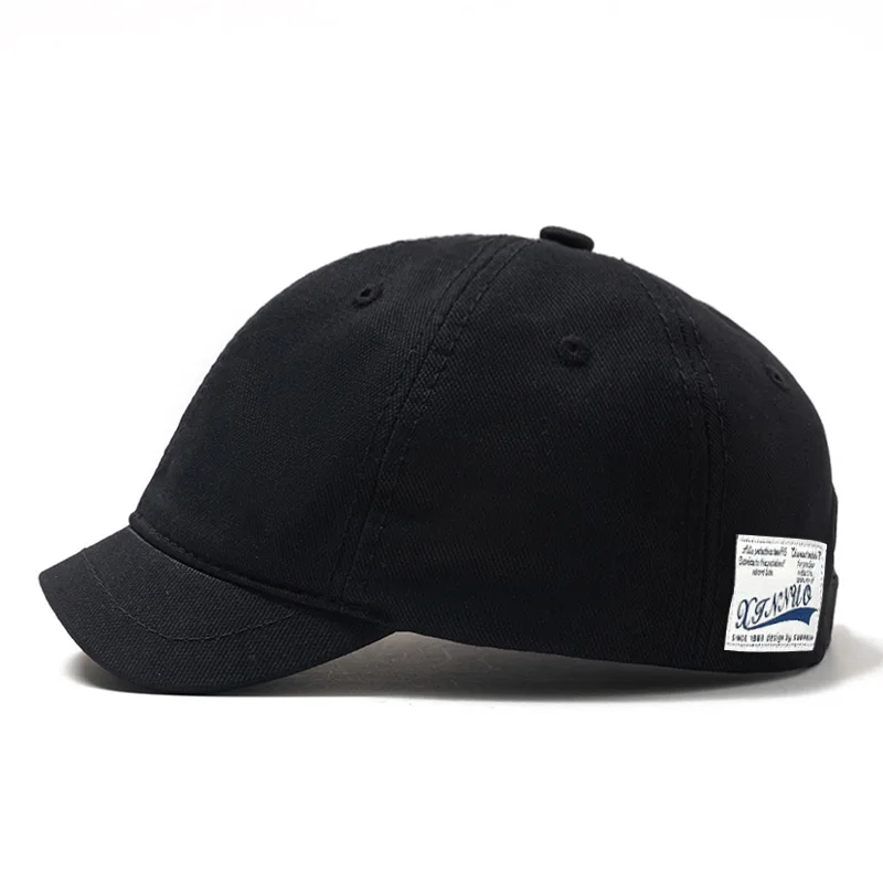 Short Brim Cotton Baseball Cap Men Women Casual Vintage Dad Hat Adjustable Trucker Style Low Profile Caps Nylon Fastener Tape