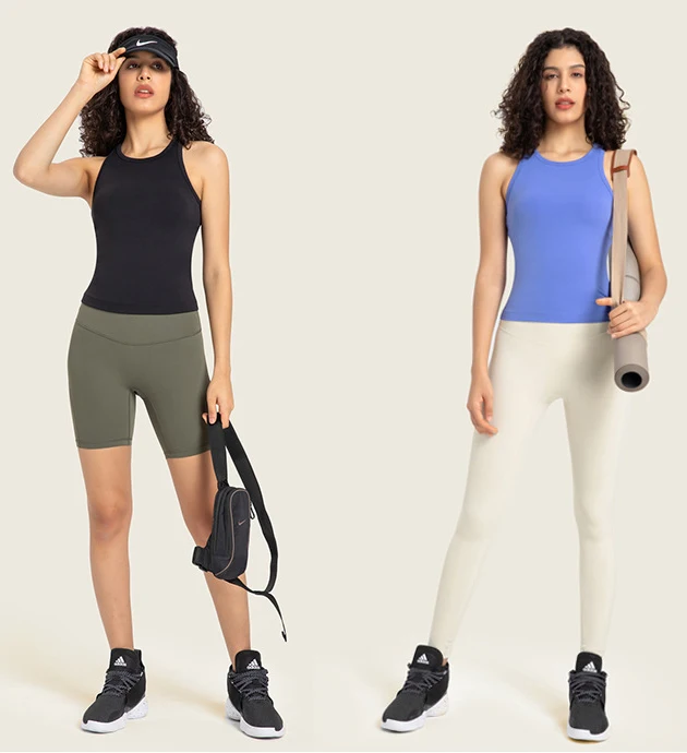 New Sportswear Fashion Quick Dry Racer Back Anti-bacterial Spandex Custom Logo Fit Activewear Workout Yoga Tank Top For Women