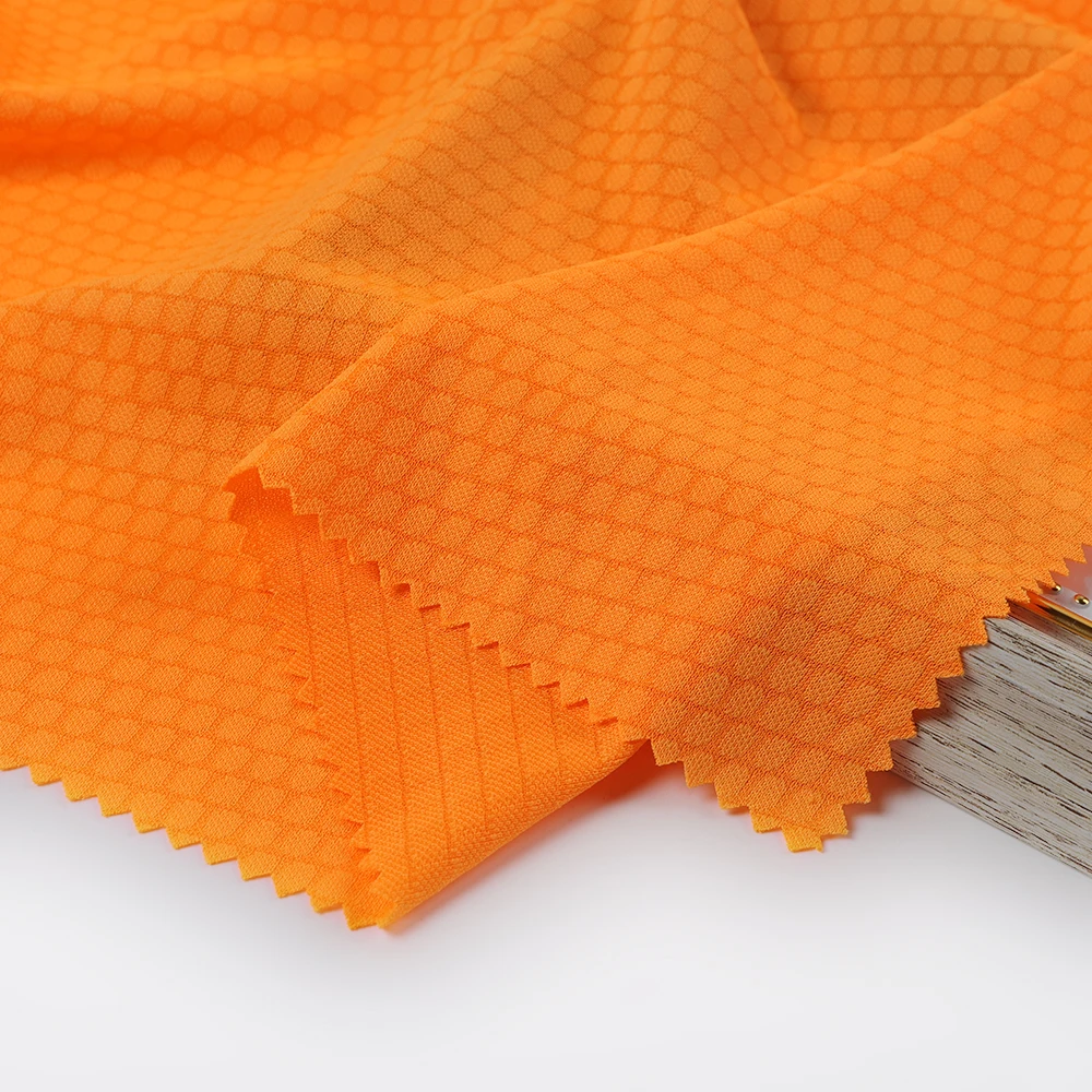 Polyester Knitted Soft Hexagonal Jersey Interlock 100 Cooldry Moisture Wicking Honeycomb Mesh Fabric for Sports