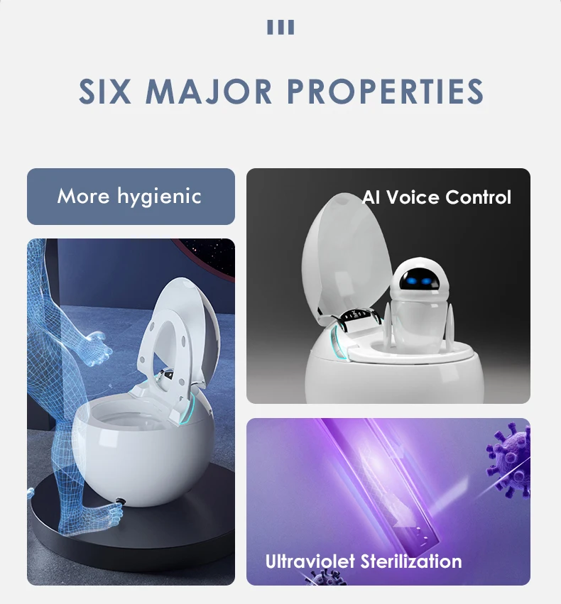 2023 modern round intelligent auto flush electric bidet self-cleaning wc toilet bowl automatic egg shape smart toilet