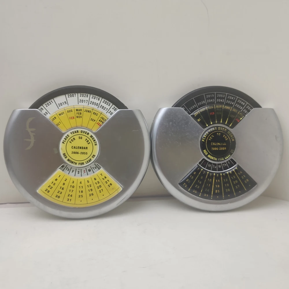 Wholesale Best Selling home office perpetual calendar metal 50-year calendar round