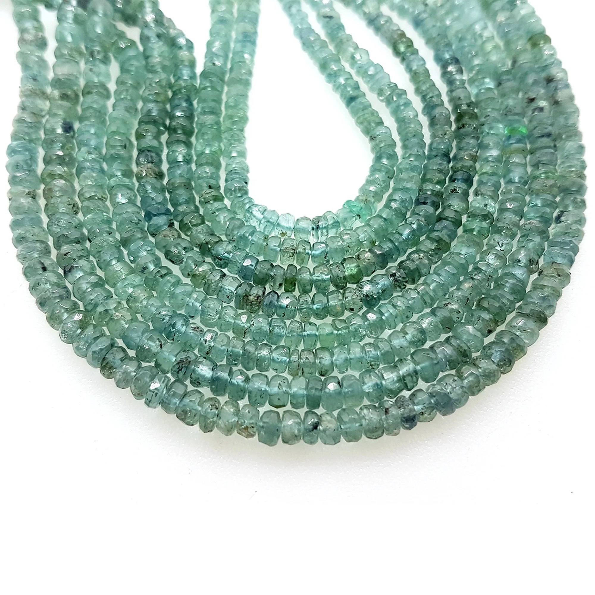 Rare Blue Tourmaline Beads, Loose Faceted Rondelle Strand, 3 to 4 mm Rondelle Gemstone Beads For Necklace