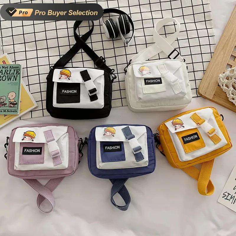 KALANTA Western-style Cute Print Mini Bag Korean Version Of The Student Fashion Broadband One-shoulder Messenger Bag