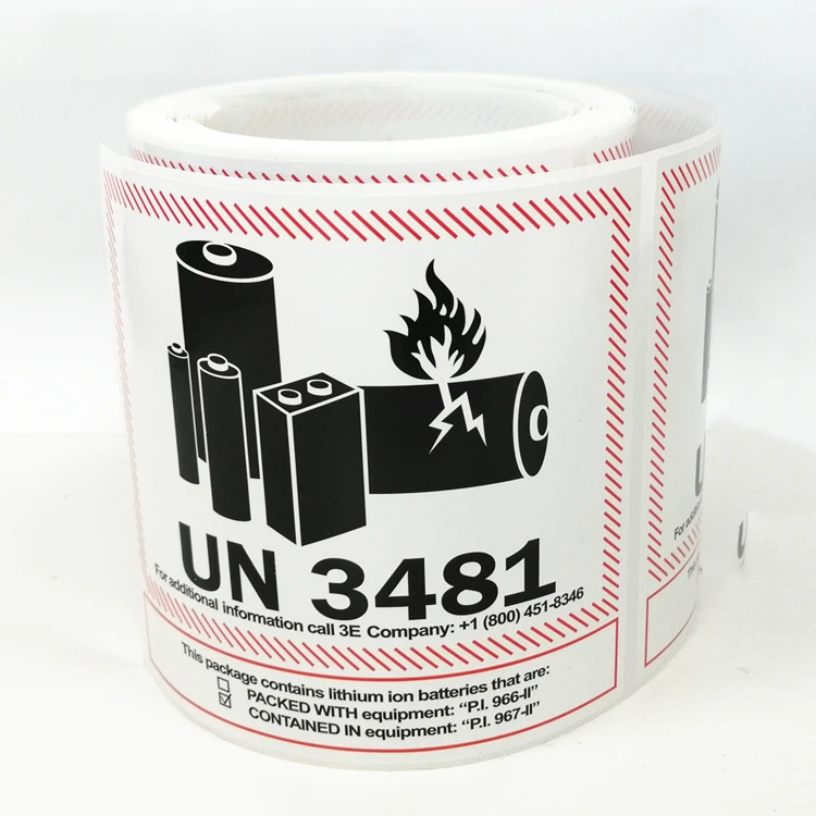 2024 High Quality Battery Transport Caution Warning Labels,Dangerous Goods Sign Sticker,FBA Shipping Label