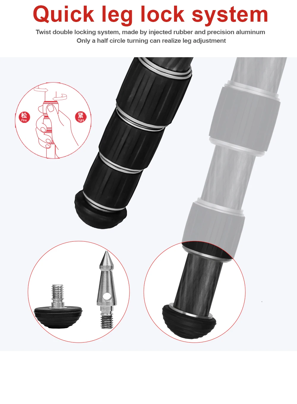 Kingjoy C85 carbon fiber Stativ camera tripod hunting video tripod stand stick hunting tripod