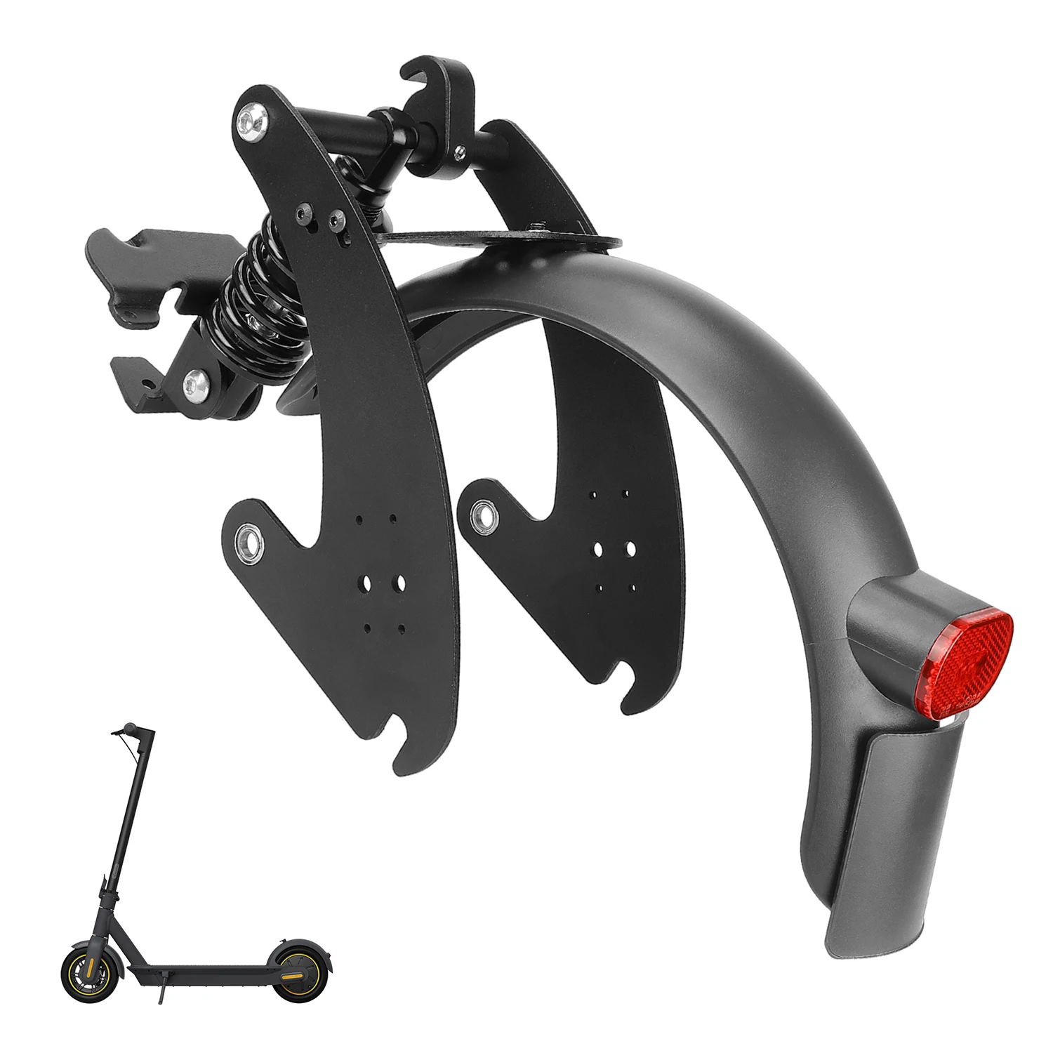 V2 Rear Suspension with Mudguard and Back Lamp for Ninebot G30 Max Electric Scooter Updated Version Rear Shock Absorber Set