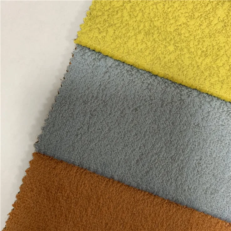 Embossed flower design microfiber micro velboa velvet upholstery sofa fabric