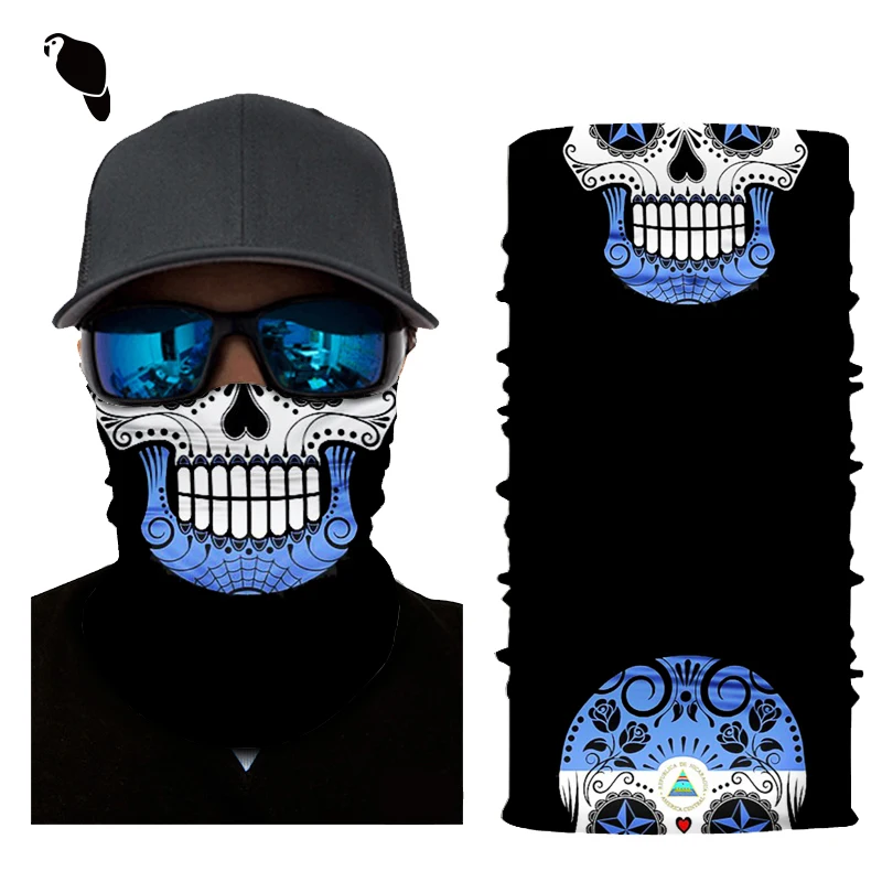LEO Wholesale Custom Printed Multifunctional Skull Face Mask Neck Gaiter Seamless Tube Bandanas