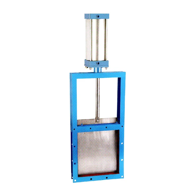 Small Size Rectangular Slide knife gate valve with Pneumatic Cylinder