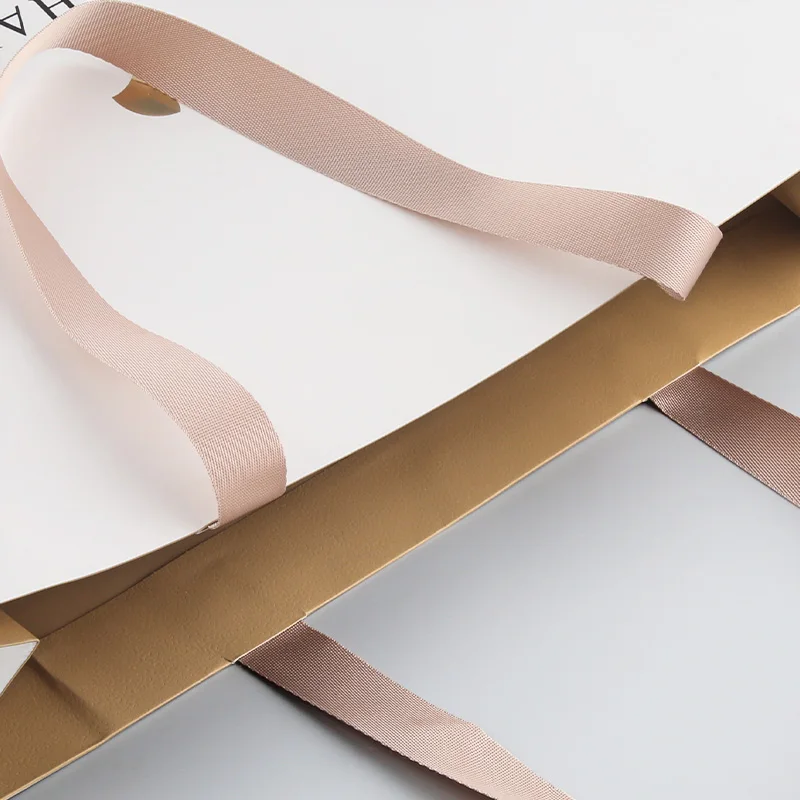 BTO wholesale oem black paper bag with ribbon boutiques shopping bags coated paper bag custom printed logo luxury clothing shop