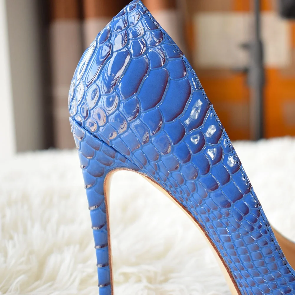 Luxury Snake Style Classic Pointed Toe Stiletto Heel Pumps Women 12 cm High Heels