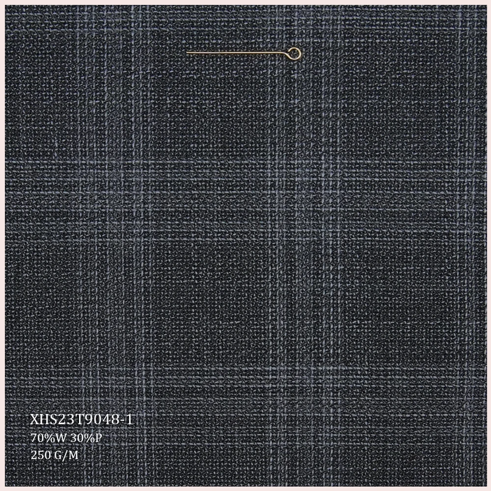 Direct Selling STOCK Organic Worsted Merino Wool/Polyester Fabric Italian Wool Suit Fabric Woven for Men Suits