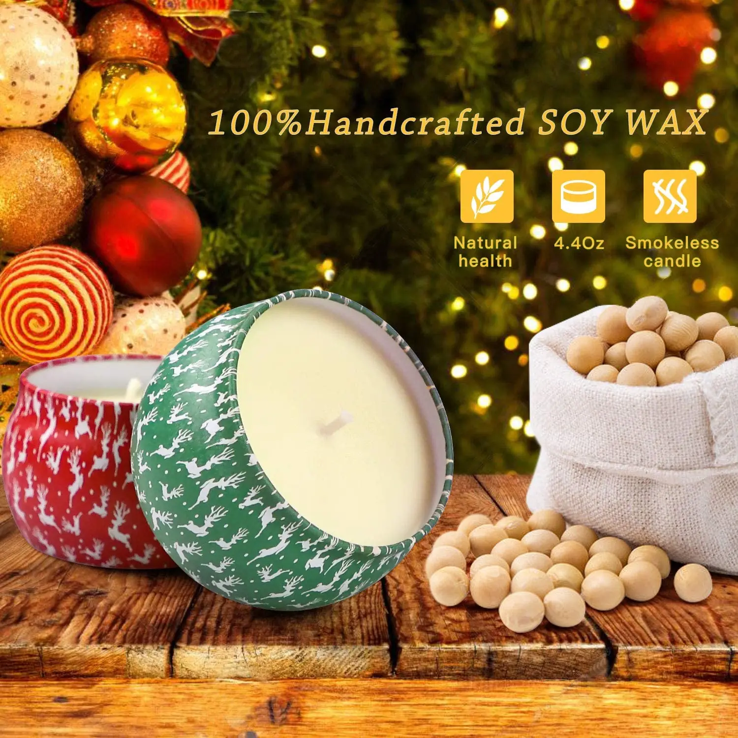 Christmas Hot Selling Creative Design Gift Set Box Soy Wax Jar Scented Candle,scented soy candle,scented candles custom