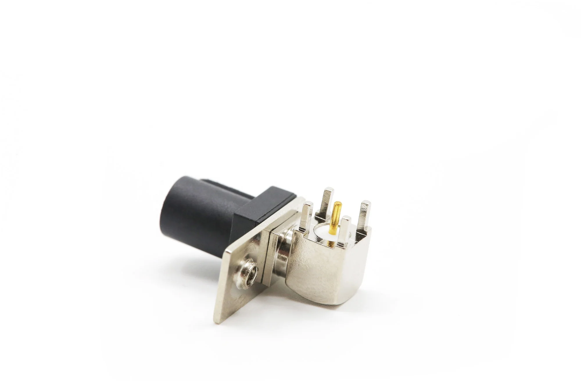Fakra auto connector  right angle male for  PCB with 1 hole single baffle A Black color for automotive use