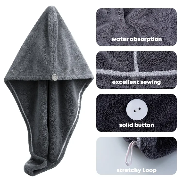 Wholesale 100% polyester microfiber hair towel quick dry custom hair towel wrap turban microfiber
