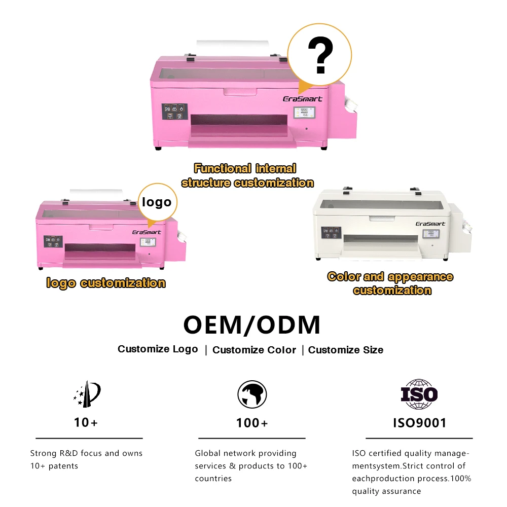 Erasmart Pink DTF Printer T-Shirts Textiles Garment Clothes Sticker UV DTF Printing Machine DTF Printer Printing Machine