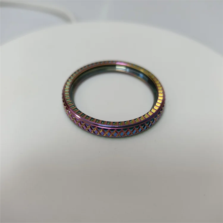 Bezel 43mm Custom Rainbow ATM Ncr Stainless Steel Rainbow Bezel Watch Bezel skx 007 parts