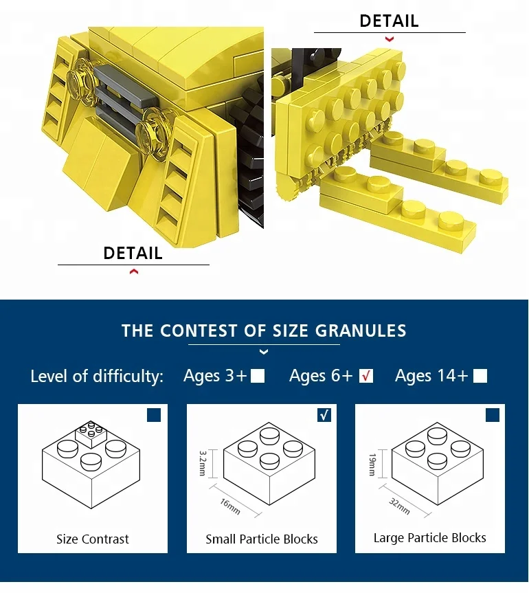 JIESTAR TOYS town series 136 pcs children diy small engineering excavator model moc construction building toy with figures