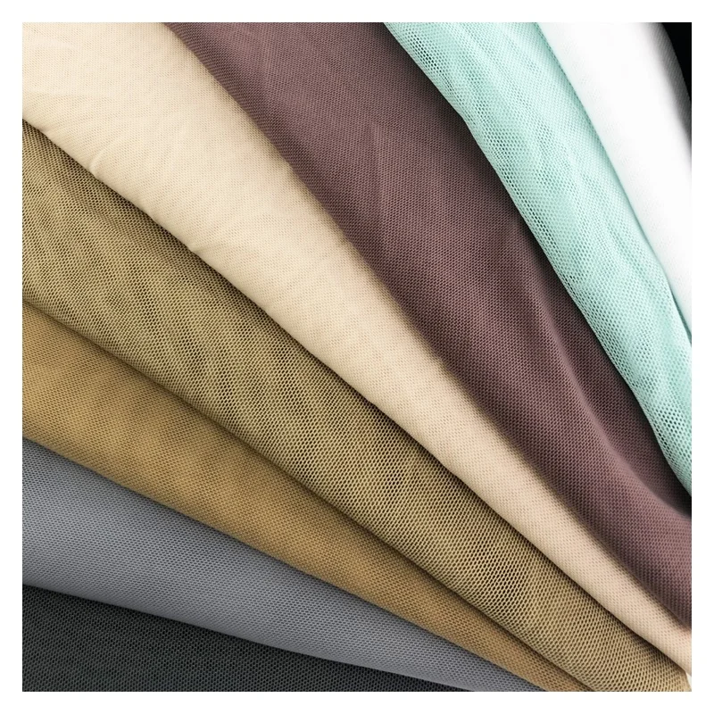 
China factory Textile fabric polyester spandex fabric higt stretch Tulle mesh fabric for Stock 