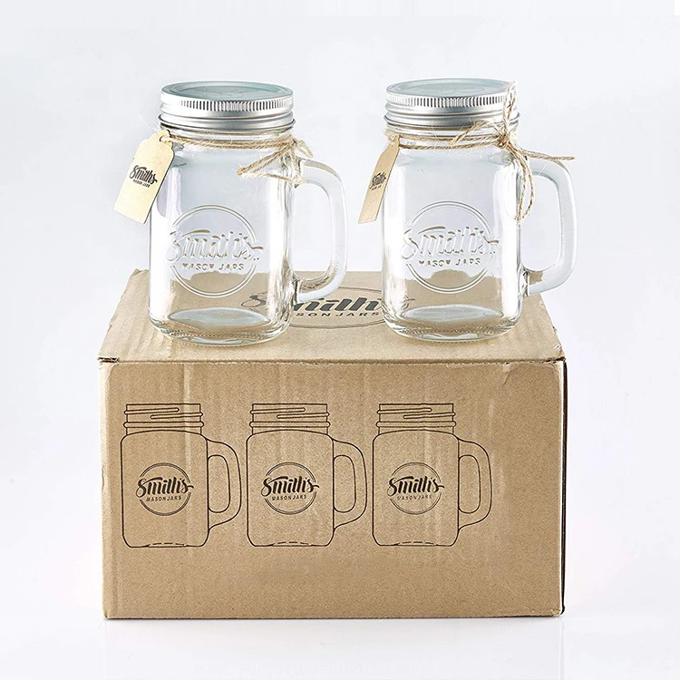 50ml 1oz 2oz mini round shape smooth glass mason jar gift box
