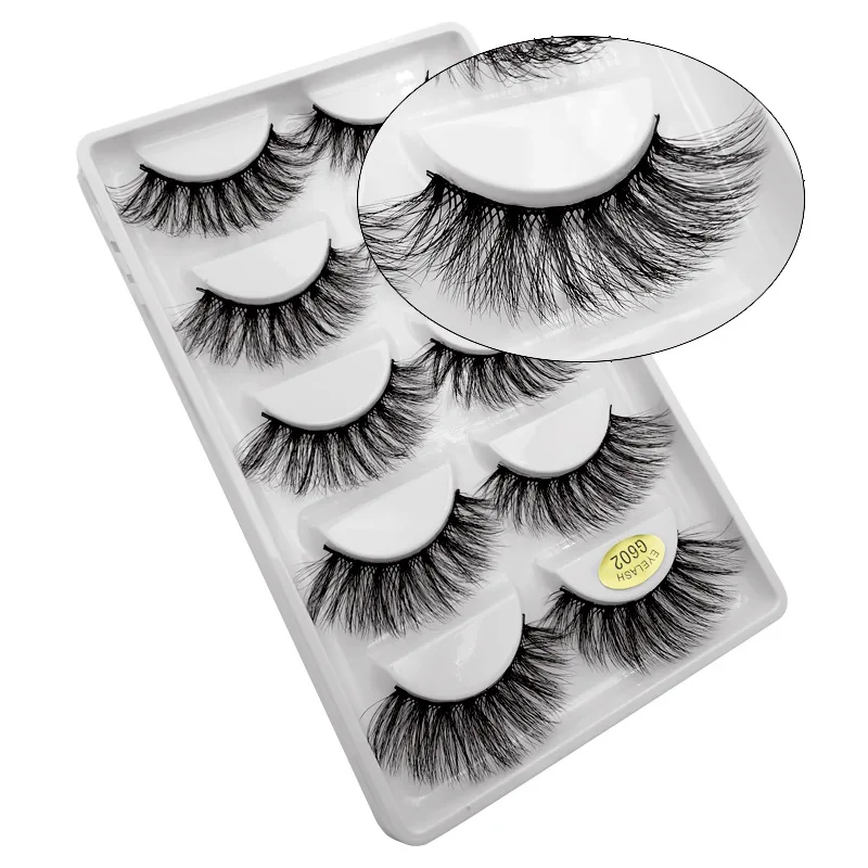 Real 5D Mink 5 pairs Multi-Layered Fake Eyelash Manufacturer G500 G600 G700 G800 false mink lashes