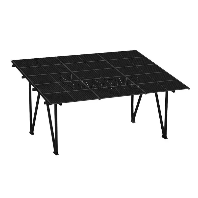 Aluminum Solar Carport Structure Modern Design Black Solar Carport Mounting Solar Car Park