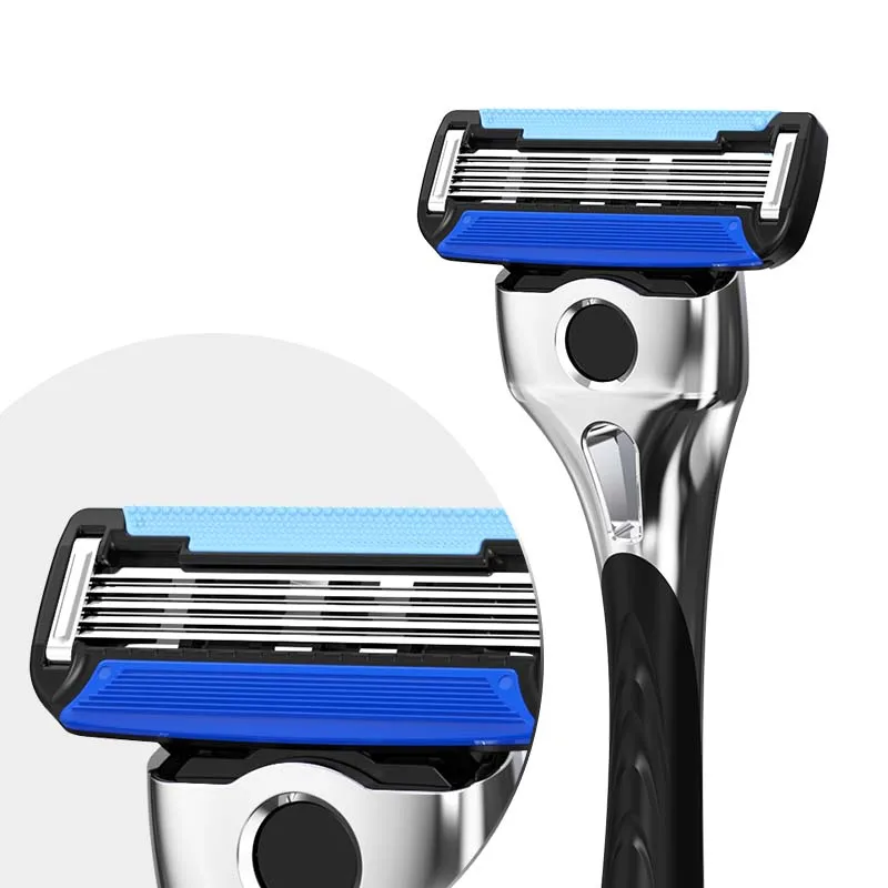 Safety Shaving Razor Men High Quality Metal Handle Shaving Razor Body Razor with 5 Layers Blades