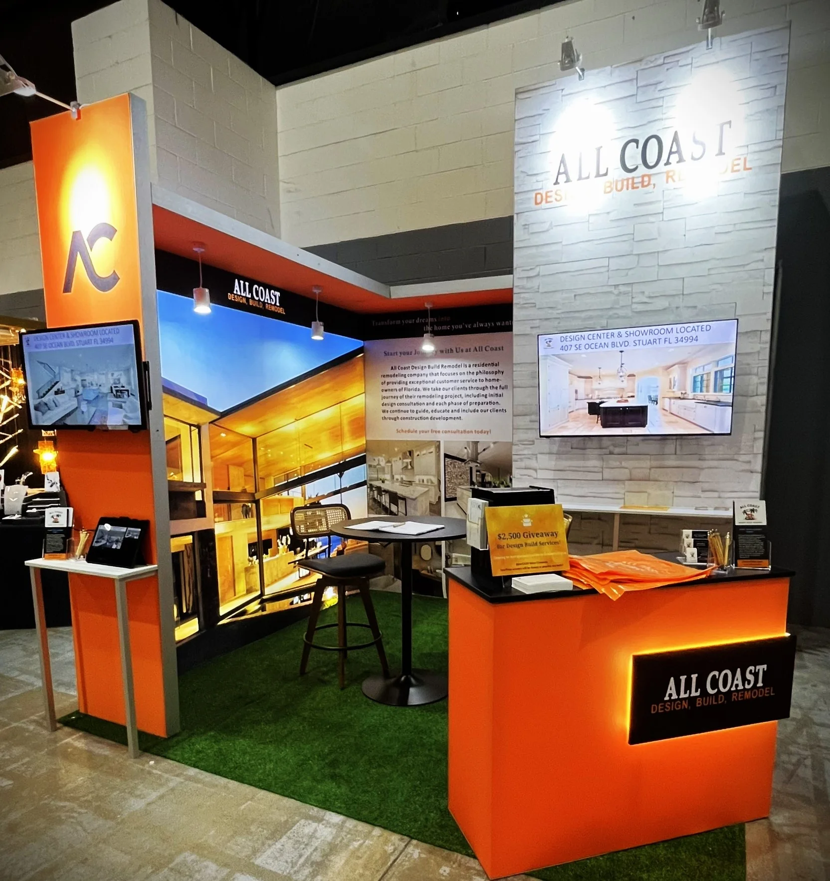 Exhibition Booth 3x3 with LED Backdrop and Trade Show Products for Booth Display