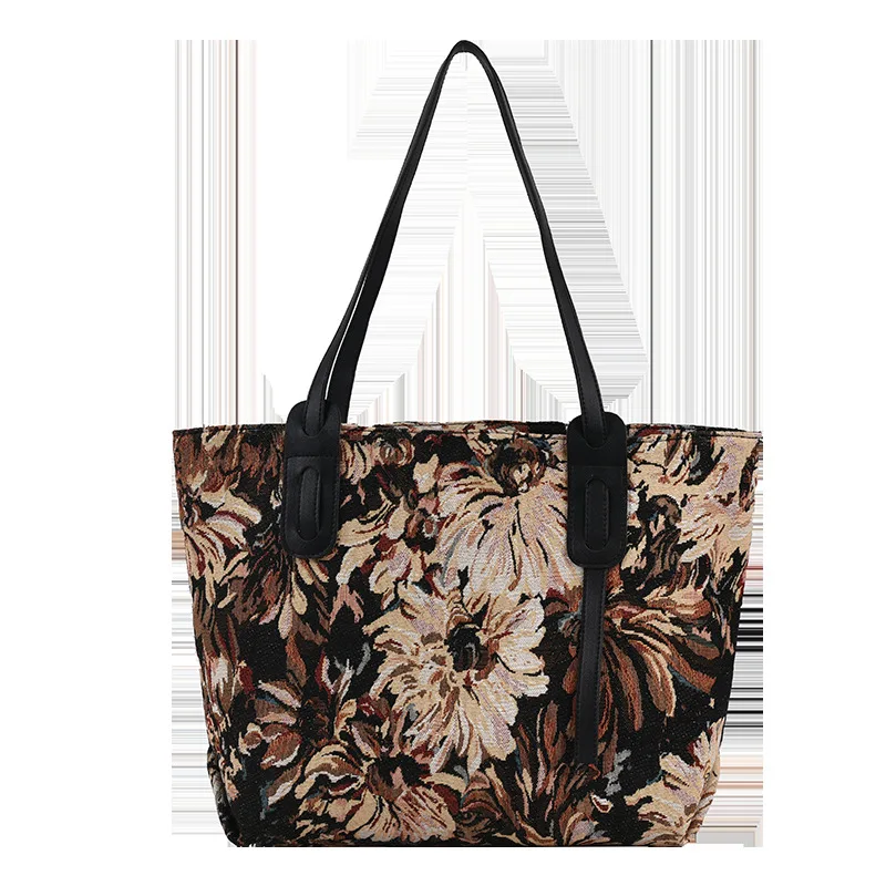 Design Women Painting Embroidery Shoulder Bags Art Prints Tote Handbags High Capacity