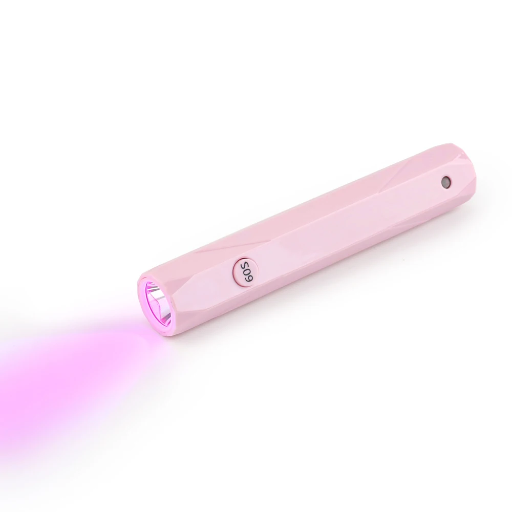 NEW Pink 2 in 1 Flash Curing Rechargeable Mini UV Led Touch Nail Lamp Gel Extension Light